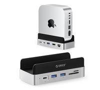 ORICO MiniDock Mac mini M4 1TB Archiviazione & Docking station, Supporto verticale HDMI Hub per Mac mini M4/M4 Pro 2024, 4K@60Hz HDMI, 10G USB A/C, 2×5G USB A, ricarica USB-C, SD/TF, RJ45