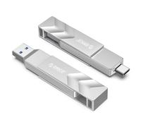 ORICO SSD Esterno Dual Drive 512GB, Lettura max 1050 MB/s, USB 3.2 Gen 2 | SSD Portatile USB Type-C/Type-A, Plug&Play,Corpo Metallico,Compatibile iPhone 15/16/17,Android,Tablet,Windows e Mac,Argento