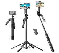 ORICO Treppiede per Smartphone 185cm, Treppiede portatile & Bastone selfie, Base a 4 piedi, Telecomando Wireless, Trepiedi Alluminio Estensibile per iPhone/Android/Fotocamera/GoPro - SPN185