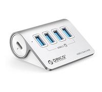 ORICO USB C Hub, Multi USB Adattatore in alluminio a 4 porte, Hub USB 3.0 5 Gbps con 0.5m cavo, Splitter USB per Macbook, Mackbook Pro, Macbook Air