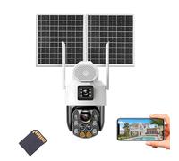 ORIDLECTAL Telecamera Di Sicurezza Solare Esterna Wireless, Videocamera Sorveglianza 350°, Rilevamento Movimento, Visione Notturna A Colori, Per La Sicurezza Domestica 128GB