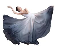 ORIDOOR Fata Lyrical Dance Gonna Gradiente Colore Chiffon Swing Gonna Balletto Modren Danza Costume Dancewear, Colore: nero e bianco., Taglia Unica