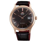 Orient Bambino V4 - Orologio da polso da uomo automatico e a carica manuale meccanico classico cinturino in pelle cassa in acciaio inox