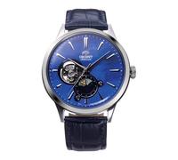 Orient Classic Sun & Moon - Orologio Uomo Automatico a Carica Manuale Casual Cinturino In Pelle Blu Cassa In Acciaio Quadrante Blu - RA-AS0103A30B RA-AS0103A
