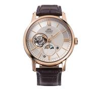 Orient Classic Sun & Moon - Orologio Uomo Automatico a Carica Manuale Casual Cinturino In Pelle Marrone Cassa In Acciaio Quadrante Grigio - RA-AS0009S30B RA-AS0009S