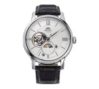 Orient Classic Sun & Moon - Orologio Uomo Automatico a Carica Manuale Casual Cinturino In Pelle Nero Cassa In Acciaio Quadrante Grigio - RA-AS0011S30B RA-AS0011S