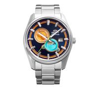 Orient Contemporary Stretto Day & Night - Orologio Da Polso Da Uomo Automatico E A Carica Manuale Meccanico Casual Bracciale E Cassa In Acciaio Inox Quadrante Blu - RA-AK0316L