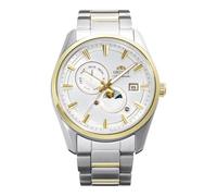 Orient Contemporary Stretto Day & Night - Orologio Da Polso Da Uomo Automatico E A Carica Manuale Meccanico Casual Bracciale E Cassa In Acciaio Inox Quadrante Analogico Bianco - RA-AK0312S
