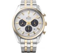 Orient Cronografo Solare Stretto 40mm Quadrante Bianco Cinturino Acciaio Classico