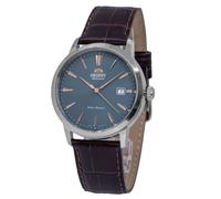 Orient Bambino RA-AC0F13E30B - Orologio automatico da uomo, esclusivo europeo, vetro zaffiro, cassa in acciaio inossidabile, cinturino in pelle, 41,6 mm, fondello Exhibition