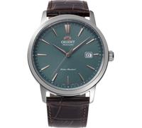 Orient Bambino RA-AC0F13E30B - Orologio automatico da uomo, esclusivo europeo, vetro zaffiro, cassa in acciaio inossidabile, cinturino in pelle, 41,6 mm, fondello Exhibition
