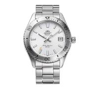 Orient Sports Mako 40mm - Orologio Da Uomo Automatico a Carica Manuale Impermeabile Bracciale e Cassa In Acciaio Metallizzato Quadrante Bianco - RA-AC0Q03S30B RA-AC0Q03S