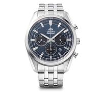 Orient Stretto RA-TX0303L10B - Orologio da uomo con cronografo solare da 43 mm, quadrante blu navy, cinturino in acciaio RA-TX0303L10B Should say- Orient Stretto Solar Chronograph 40 mm quadrante blu