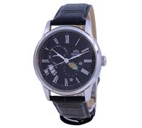 Orient Sun Fase Lunare Quadrante Nero Pelle Band RA-AK0010B10B Orologio da Uomo
