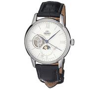 Orient Sun & Moon - Orologio da polso da uomo automatico e a carica manuale al quarzo casual cinturino in leather black cassa in stainless steel display analogico grey - RA-AS0011S10B