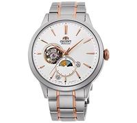 ORIENT Sun & Moon Watch - Orologio da polso da uomo automatico a carica manuale elegante in acciaio o pelle con funzione giorno e notte