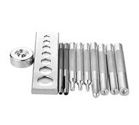 Oriental riverkit Set di 11 pezzi fai da te per artigianato in pelle, set di base punch Snap Rivet Setter con base per foro