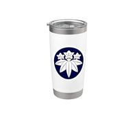 Orientale Blu Kamakura Minamoto Giappone Mon Vector Art Bicchiere termico in acciaio inox doppia parete