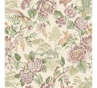 Orientale Uccello Floreale Giardino Carta da Parati 13810 Crema Vintage Scenic