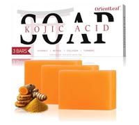 ORIENTLEAF - Sapone all'acido kojico, saponetta alla curcuma, aroma fresco di agrumi, delicato per viso e corpo con vitamina C, She
