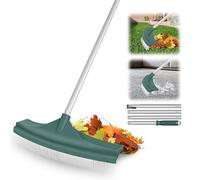 ORIENTOOLS Spazzola per erba artificiale, rastrello curvo per prato artificiale con manico in acciaio regolabile da 80 a 134 cm, rastrello finto con spazzola PA per prati e raccogliere foglie.