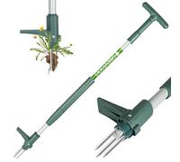 ORIENTOOLS, strumento per rimuovere le erbacce, sarchiatore manuale con 3 artigli per dente di leone, strumento in acciaio con torsione per rimuovere le radici, manico lungo 99,9 cm, rimozione facile