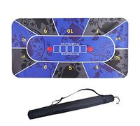 ORIENTOOLS Tappetino da poker professionale 90 x 180 x 0,2 cm, layout portatile della tavola da poker, piano da poker per giocare a carte, giochi da poker (blu)