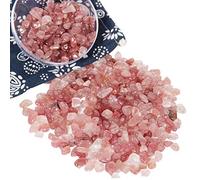Orientrea 500 Grammi di Cristallo Naturale Quarzo Rosso Fragola Pietra schiacciato, Fragola burattato Chip-Cristalli curativi Chip sfusi, Pietre levigate per Cristalloterapia e Reiki, Artigianato