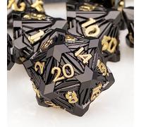 ORIFANTOU Set di 7 dadi in metallo per DND con scatola, dadi poliedrici D20 D12 D10 D10 D8 D6 D4