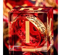 ORIFANTOU Set di dadi magici dorati in resina rossa con bordo affilato, con scatola, per l'uso con giochi di ruolo da tavolo Lord D e D, set di dadi poliedrici