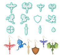 ORIGACH 12 formine per argilla polimerica a forma di drago, per la creazione di orecchini, a tema leggendaria, animali, per la creazione di gioielli