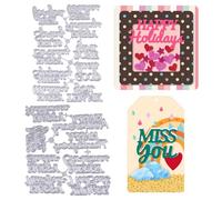 ORIGACH 18 fustelle da taglio a forma di parole sentimentali per realizzare | Fustelle in metallo con scritta in lingua inglese "Happy Birthday", per fai da te, scrapbooking, diario, album fotografico