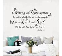 ORIGACH Bibbia Verse Stickers Murali Giosuè 1:9 Religiosi Citazioni da Parete Adesivi Essere Forti e Coraggiosi Non Avere Paura per Soggiorno Chiesa