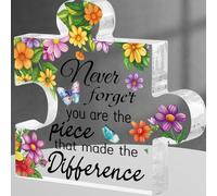 ORIGACH Coworker Leaving Gifts for Women Never Forget You Are The Piece Cartello Apprezzamento Award Placca Puzzle Acrilico Pezzo Targa Regali di Pensione Going Away Regali per Amici Colleghi