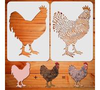 ORIGACH Dominique - Stencil per pittura a forma di pollo, riutilizzabile, 21 x 30 cm