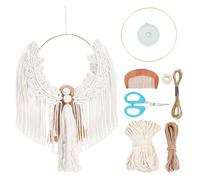 ORIGACH Kit da appendere alla parete fai da te in macramè per principianti e adulti, set di arazzi con ali eteree, ornamento bohémien, decorazione tessuta fatta a mano per camera da letto e soggiorno