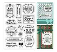 ORIGACH Parole Tema Timbri Trasparenti Silicone Timbro Trasparente per Vacanze Compleanno Natale Capodanno Creazione di Biglietti Scrapbooking Diario Album