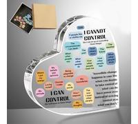 ORIGACH Regalo per la sensibilizzazione sulla salute mentale per donne, promemoria cose che posso e non posso controllare, cuore in acrilico, decorazione da scrivania per terapia, ufficio, consulente