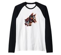 Origami Art Egyptian Mau Cat Egyptian Maus Maglia con Maniche Raglan