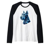 Origami Art Kerry Blue Terrier Maglia con Maniche Raglan