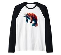 Origami Art Lamantino Lamantini Mucca di Mare Maglia con Maniche Raglan