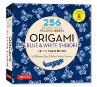 Origami Blue & White Shibori Paper Pack Book: 256 Double-Sided Folding Sheets (Includes Instructions for 8 Models)