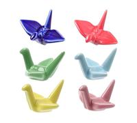 Origami Ceramica Bacchette Supporto, 6 bacchette colorate di carta gru ceramica riposo, origami gru resto per cena tavolo Decor per Sala da Pranzo Ristorante Casa