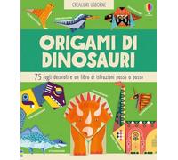 Origami di dinosauri 75 fogli decorati e un libro di istruzioni passo passo