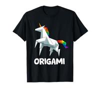 Origami Giapponese Unicorno Arcobaleno Anime Maglietta
