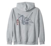 Origami Gru - Kanji Giapponese per la Pace e la Speranza Felpa con Cappuccio