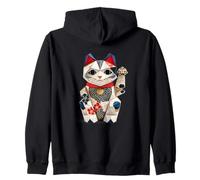 Origami Maneki Neko Gatto Portafortuna Giapponese Arte Felpa con Cappuccio