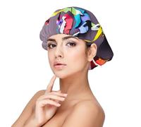 Origami Multicolor Papercraft Cranes 1 Stampa Adulto Satin Sleeping Cap, Mantenere l'acconciatura e garantire un sonno confortevole, 33 cm, nero, taglia unica