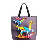 Origami Multicolor Papercraft Cranes 1 Stampa Tote Bag Grande Donna Casual Borsa a Tracolla Borsa Per All'aperto Vacanze Weekender Viaggi Regali