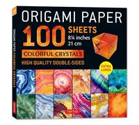 Origami Paper 100 Sheets Colorful Crystals 8 1/4": Extra Large Double-sided Origami Sheets Printed With 12 Different Patterns + Instructions for 5 Projects Included